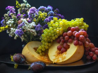 Пазл «Дыня виноград слива»