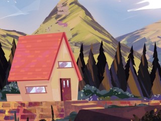 Jigsaw Puzzle «House and trees in the mountains»
