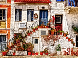 Jigsaw Puzzle «house with flowers»