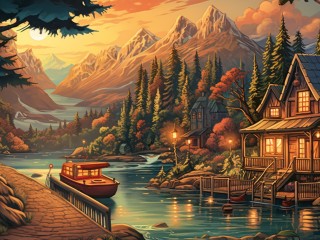 Puzzle «House by the water»