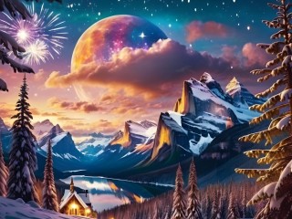 Jigsaw Puzzle «House in the mountains»