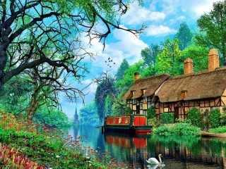 Jigsaw Puzzle «House near the channel»