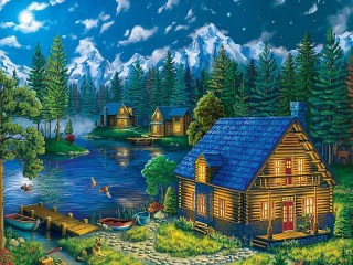 Puzzle «Houses by the river»