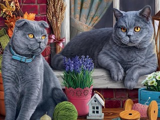 Jigsaw Puzzle «Two cats»