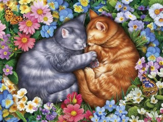 Rompecabezas «Two kittens»