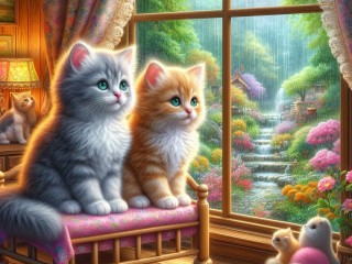Puzzle «Two kittens»