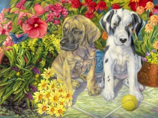 Jigsaw Puzzle «two puppies»