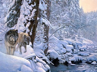 Jigsaw Puzzle «two wolves»