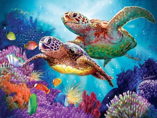 Пазл «Two turtles»