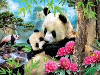 Jigsaw Puzzle «two pandas»