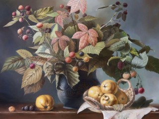 Jigsaw Puzzle «Blackberries and quince»