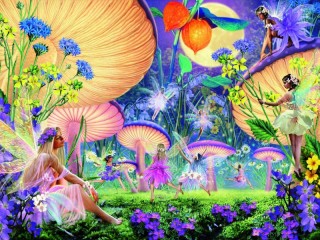 Rompecabezas «Fairies and mushrooms»