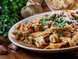 Jigsaw Puzzle «Fettuccine with mushrooms»