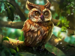 Rompecabezas «Owl on a branch»