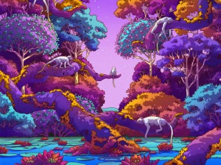 Пазл «Фиолетовый лес»