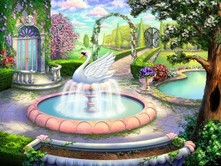 Пазл «fontan v parke»