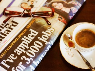 Jigsaw Puzzle «Newspaper for coffee»