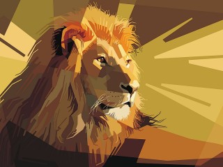Пазл «Геометрический лев»