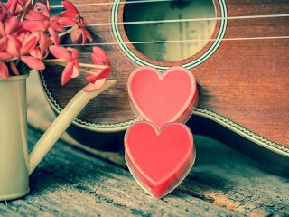 Пазл «Гитара и валентинки»