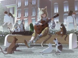 Jigsaw Puzzle «Cat girl»