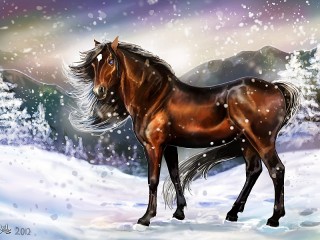 Jigsaw Puzzle «Bay horse»