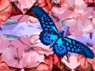 Jigsaw Puzzle «Blue butterfly»