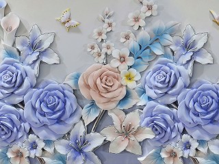 Jigsaw Puzzle «Blue roses»