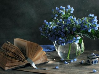 Пазл «Голубые цветы»