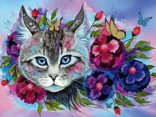 Rompecabezas «Blue eyed cat»