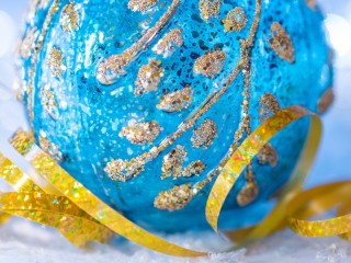 Puzzle «Blue ball with golden pattern»