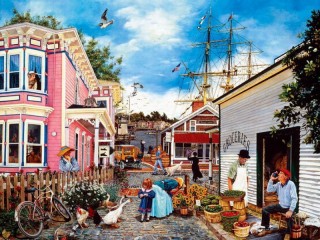Jigsaw Puzzle «Town at the sea»