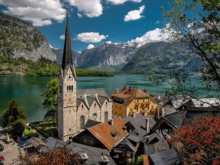 Quebra-cabeça «Town in the Alps»