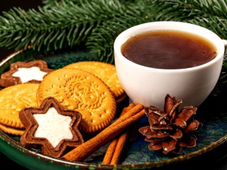 Jigsaw Puzzle «Hot tea with cookies»