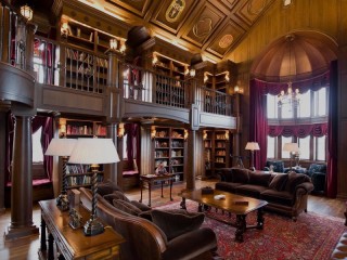 Quebra-cabeça «Living room and library»