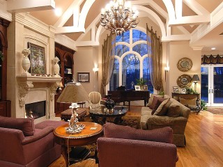 Bulmaca «Living room with fireplace»