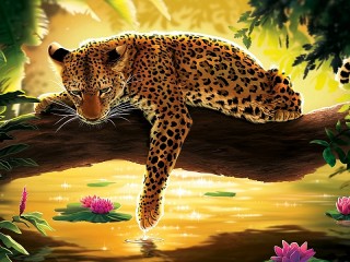 Jigsaw Puzzle «Sad leopard»