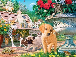 Jigsaw Puzzle «Games in the garden»