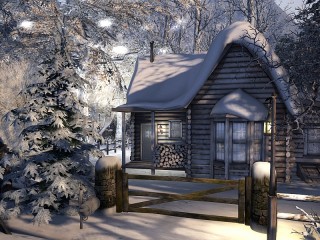 Jigsaw Puzzle «Hut in the snow»