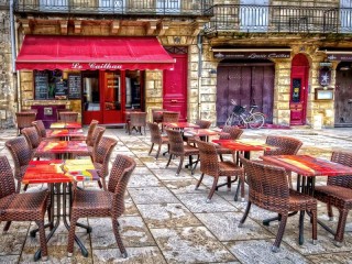 Quebra-cabeça «Cafe in Bordeaux»