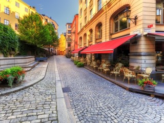 Jigsaw Puzzle «Cafe in Gamla Stan»