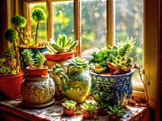 Пазл «cactus by the window»