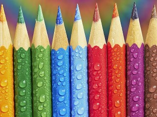 Jigsaw Puzzle «Pencils and drops»
