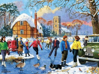 Puzzle «Rink on the lake»