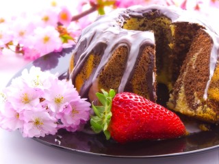 Quebra-cabeça «Cupcake with strawberries»