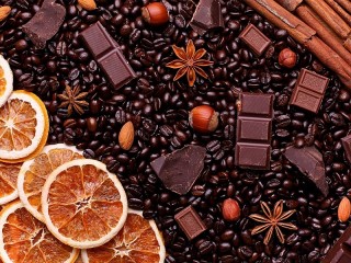 Jigsaw Puzzle «Coffee and oranges»