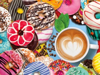 Jigsaw Puzzle «Coffee and donuts»