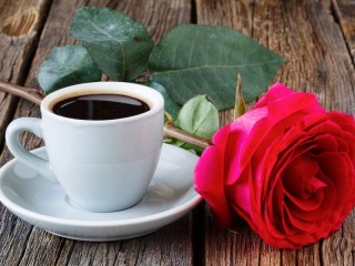 Пазл «Кофе и роза»