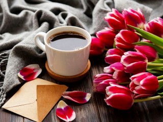 Jigsaw Puzzle «Coffee and flowers»