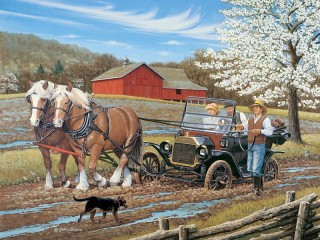 Jigsaw Puzzle «Horse traction»
