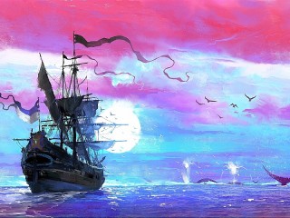 Puzzle «The ship and the whales»